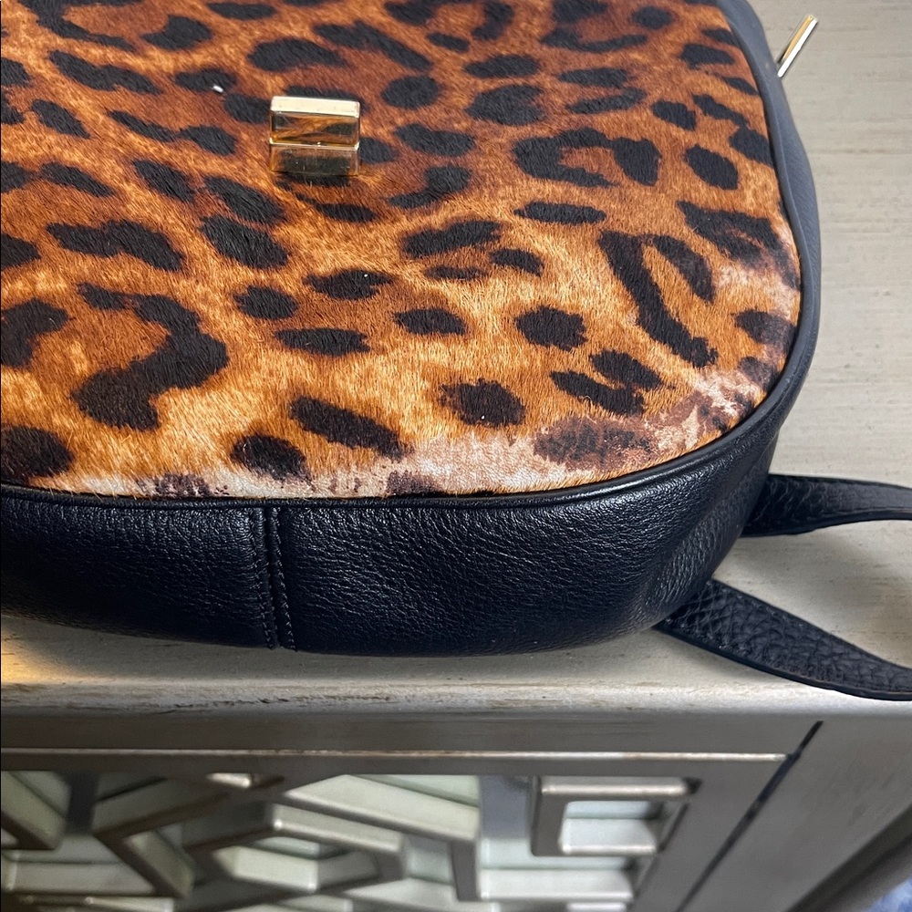Talbots Black and Leopard Print Crossbody Bag - Picture 6 of 10